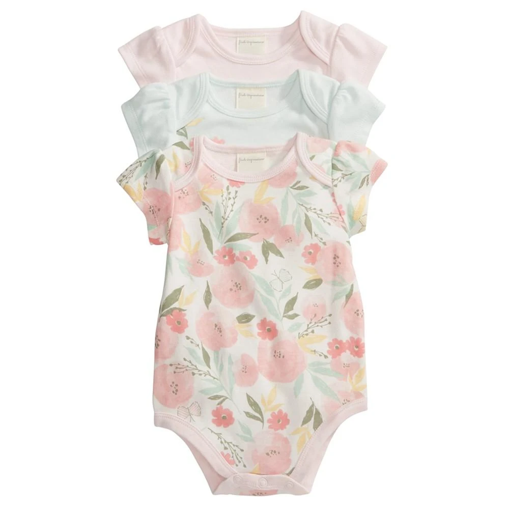 商品First Impressions|Baby Girls Bodysuits, Pack of 3, Created for Macy's,价格¥89,第1张图片