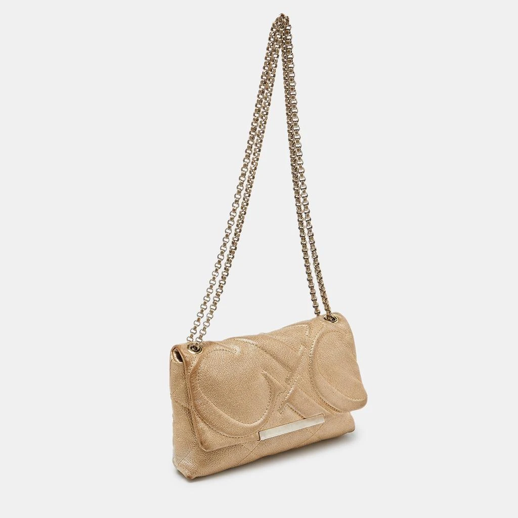 商品[二手商品] CH Carolina Herrera|Ch Carolina Herrera Metallic Gold Quilted Leather Chain Crossbody Bag,价格¥2606,第2张图片详细描述