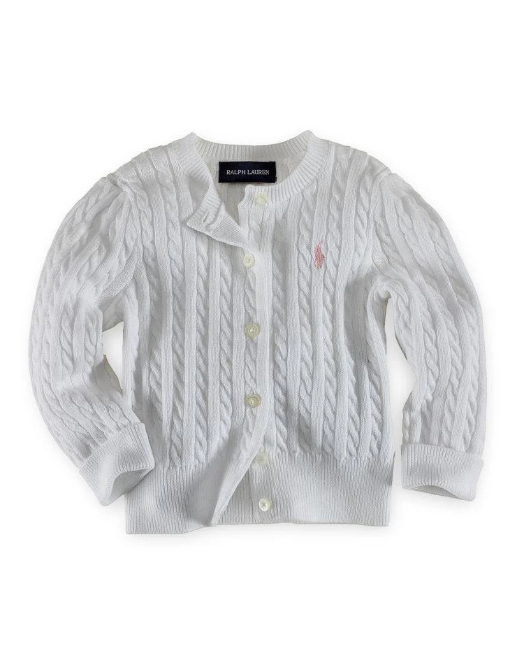 商品Ralph Lauren|Girls' Cable Cardigan Sweater - Little Kid,价格¥178,第1张图片