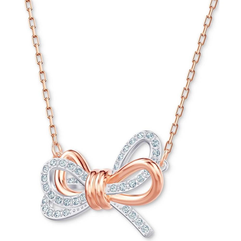 商品Swarovski|Two-Tone Pavé Bow 15-2/3" Pendant Necklace,价格¥597,第2张图片详细描述