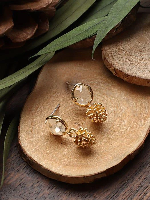 商品IRIS|Petite Foret Rock Crystal Pine Cone Earrings,价格¥661,第1张图片