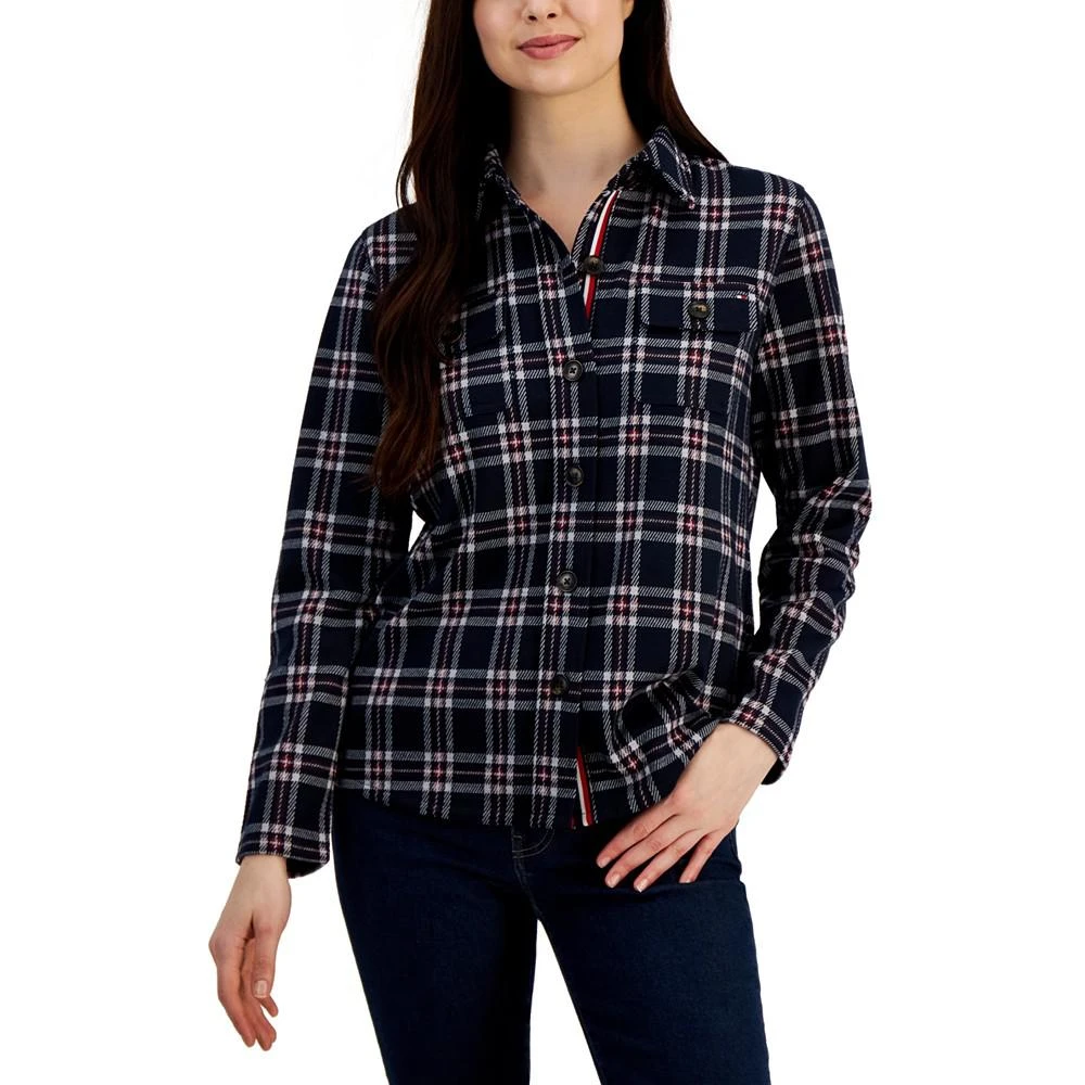 商品Tommy Hilfiger|Women's Collared Plaid Shirt Jacket,价格¥731,第1张图片