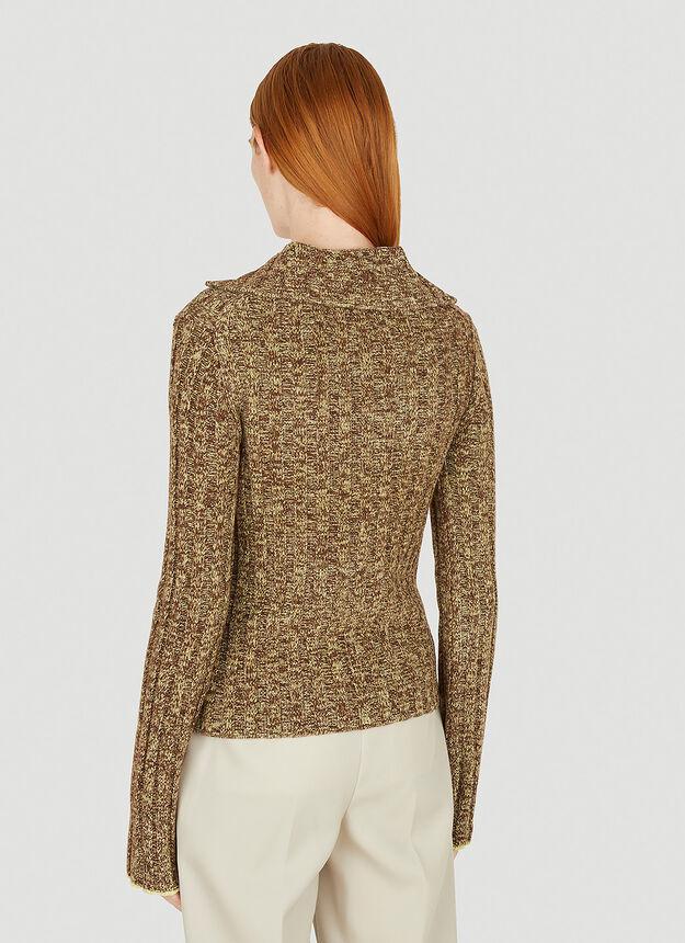 Polo Collar Sweater in Brown商品第4张图片规格展示