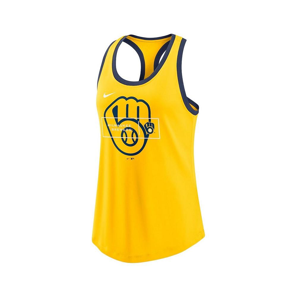 Women's Gold Milwaukee Brewers X-Ray Racerback Performance Tank Top商品第3张图片规格展示