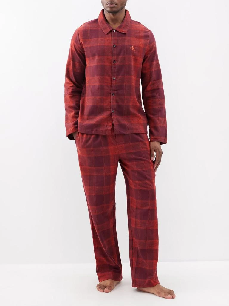 商品Calvin Klein|Embroidered-logo check cotton pyjamas,价格¥615,第2张图片详细描述