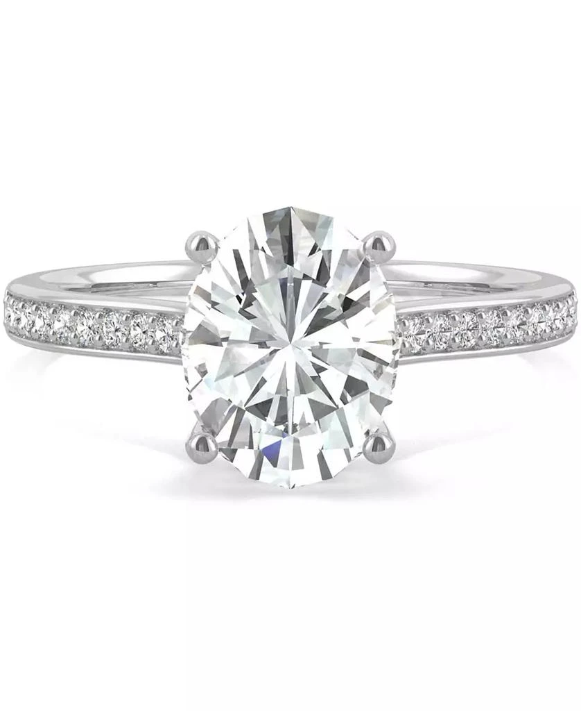 商品Charles & Colvard|Moissanite Oval Engagement Ring (2-1/3 ct. t.w. DEW) in 14k White Gold,价格¥13387,第2张图片详细描述