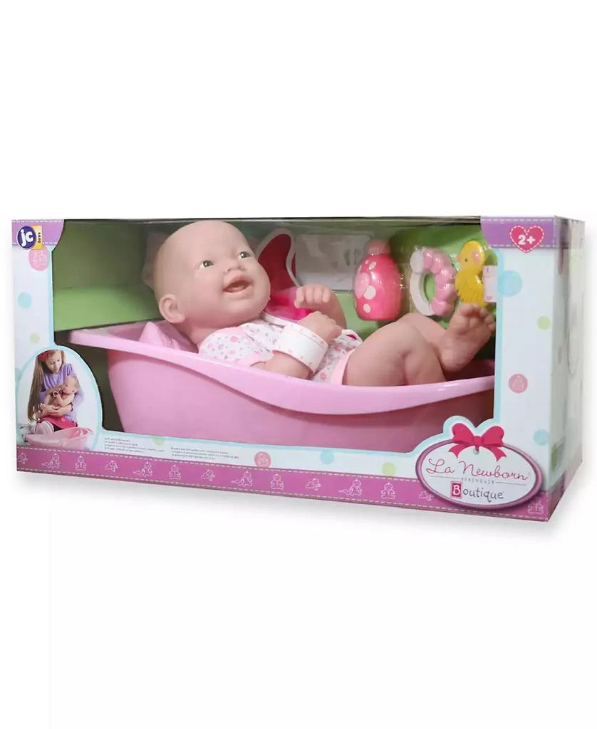 商品JC TOYS|La Newborn 14" Smiling Baby Doll 8 piece Bathtub Gift Set,价格¥265,第2张图片详细描述
