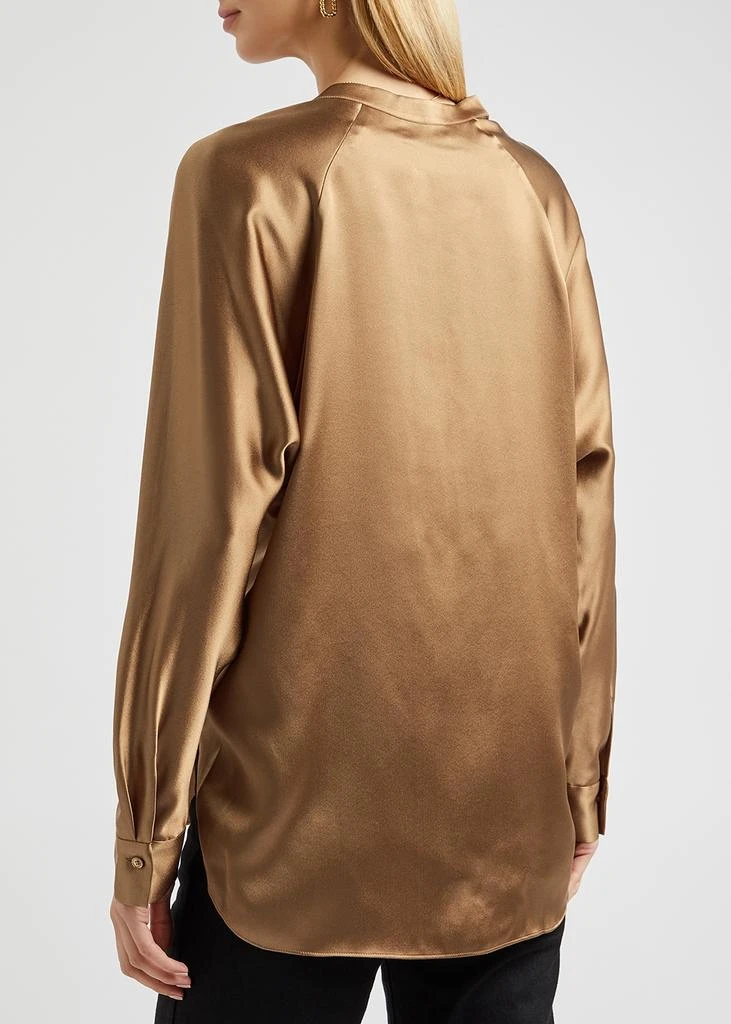 商品Vince|Brown silk-satin blouse,价格¥1232,第3张图片详细描述