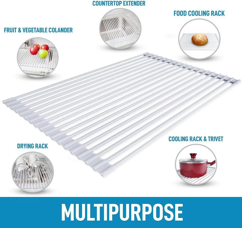 商品Zulay Kitchen|Multipurpose Roll Up Sink Drying Rack 17inches,价格¥190,第5张图片详细描述