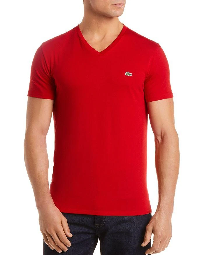 商品Lacoste|V-Neck Pima Cotton Tee,价格¥447,第1张图片