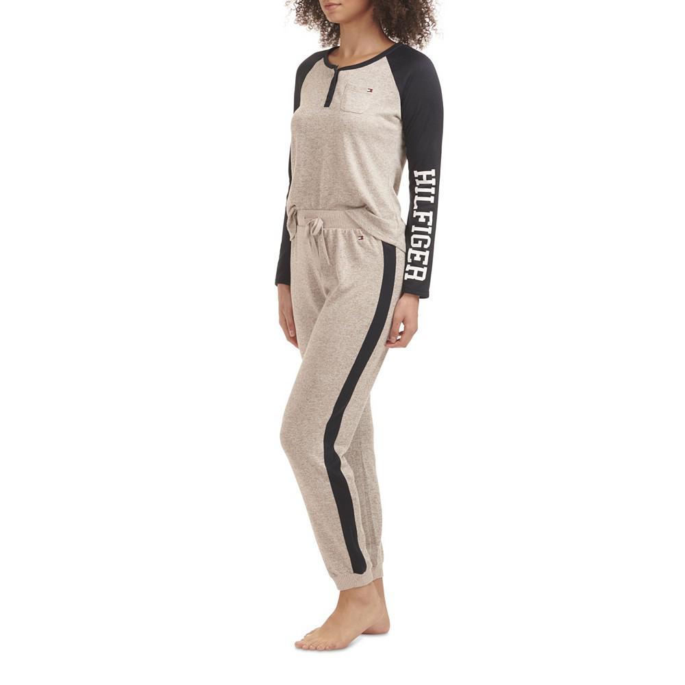 商品Tommy Hilfiger|Women's 2 Piece Long Sleeve Henley Jogger Set,价格¥562,第5张图片详细描述