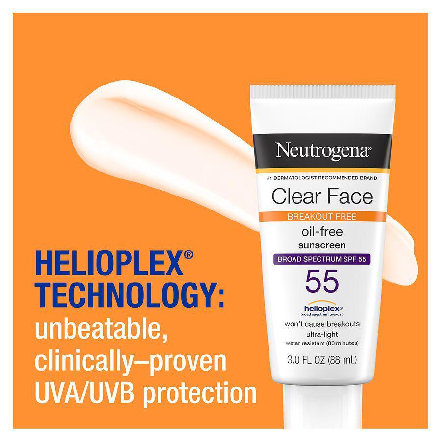 商品Neutrogena|Clear Face Liquid Lotion Sunscreen With SPF 55,价格¥82,第5张图片详细描述