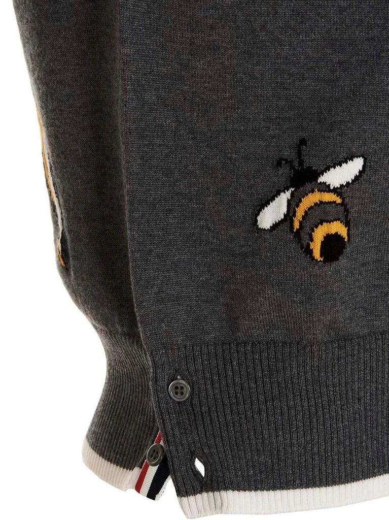 商品Thom Browne|Thom Browne 4-Bar Birds Bee Intarsia-Knitted Polo Shirt,价格¥5718,第3张图片详细描述