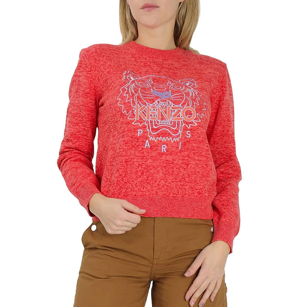 商品Kenzo|Kenzo Ladies Medium Red Marl-knit Tiger Crewneck Jumper, Size X-Small,价格¥883,第1张图片