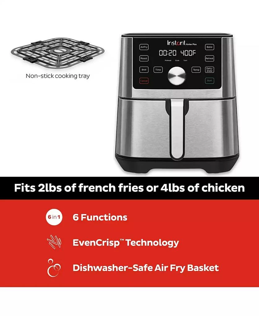 商品Instant pot|Vortex Plus 6 Qt. 6-in-1 Stainless Steel Air Fryer,价格¥1117,第2张图片详细描述