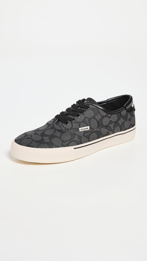 商品Coach|Coach New York Signature Jacqaurd Leather Skate Sneakers,价格¥1197,第4张图片详细描述