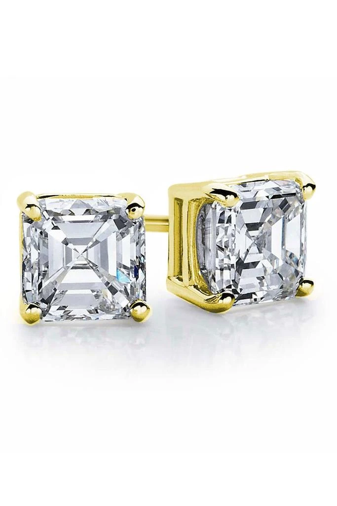 商品Suzy Levian|14K Gold Plated Asscher-Cut White CZ Stud Earrings,价格¥743,第1张图片