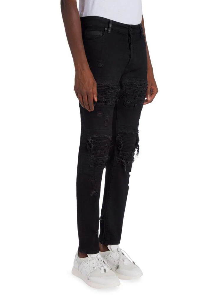 商品Marcelo Burlon|Biker Distressed Slim-Fit Jeans,价格¥1164,第3张图片详细描述