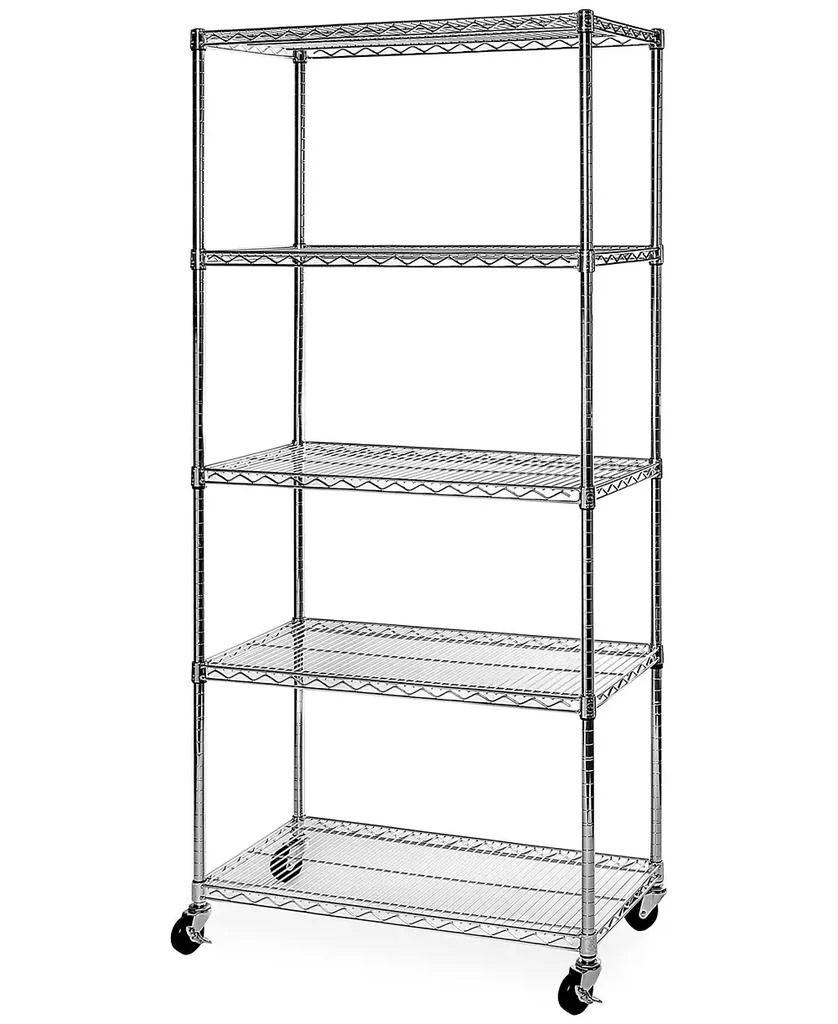 Commercial-Grade 5-Tier NSF-Certified Steel Wire Wheeled Shelving 商品