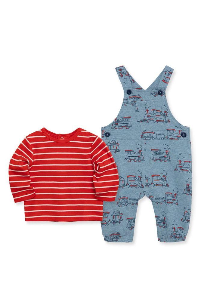 商品Little Me|Stripe T-Shirt & Train Overalls Set,价格¥170,第1张图片