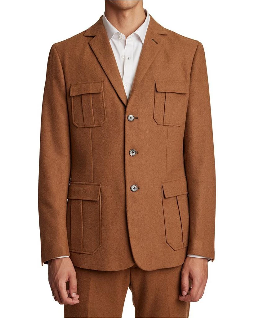商品Paisley & Gray|Paisley & Gray Field Slim Wool-Blend Military Jacket,价格¥380,第1张图片