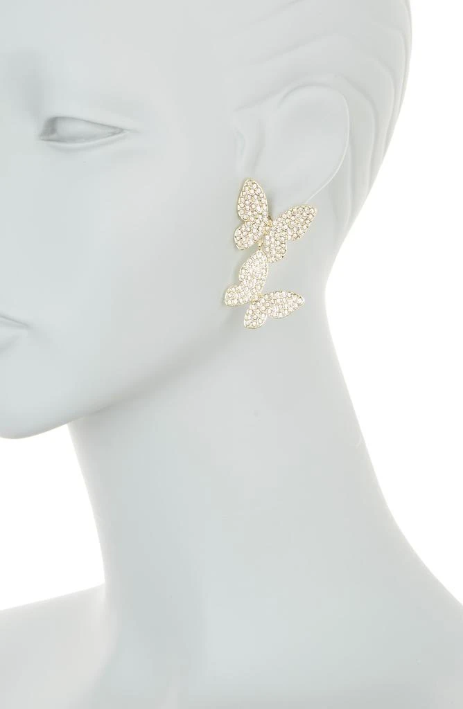 商品BAUBLEBAR|Butterfly Pavé Crystal Drop Earrings,价格¥135,第2张图片详细描述