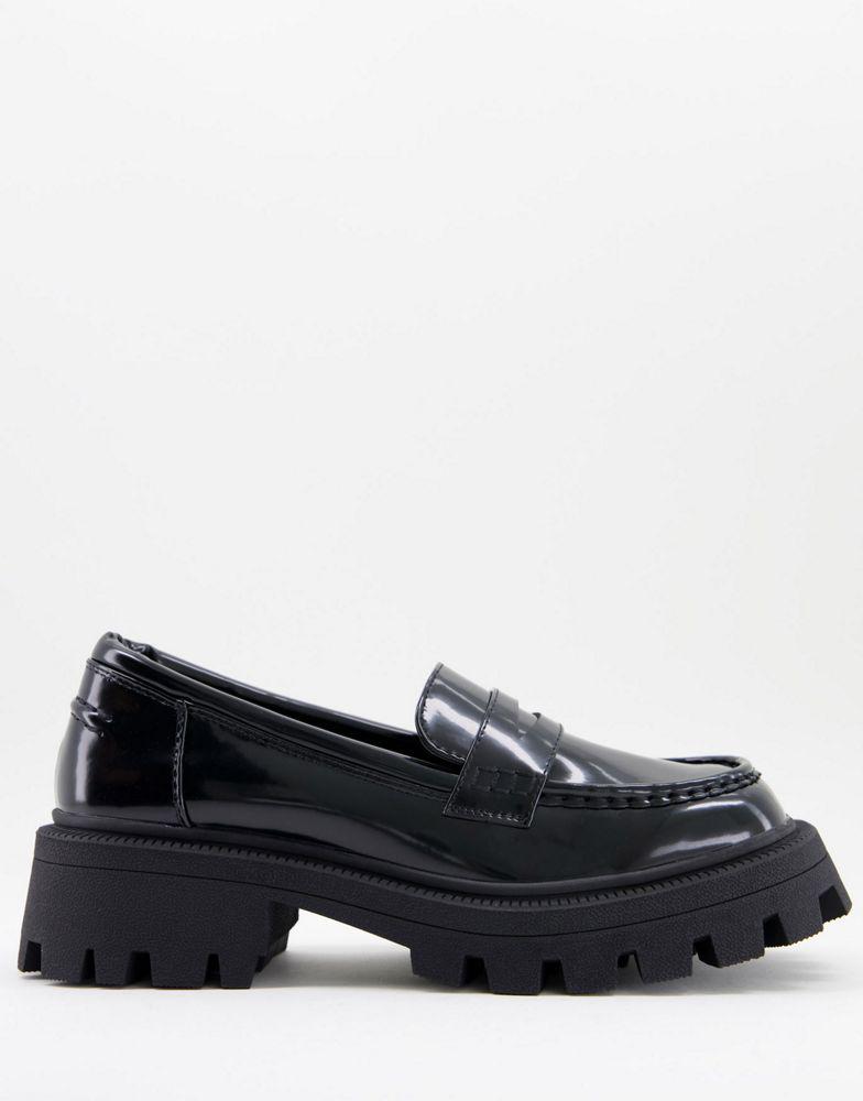 ASOS DESIGN Mulled chunky loafer in black商品第1张图片规格展示
