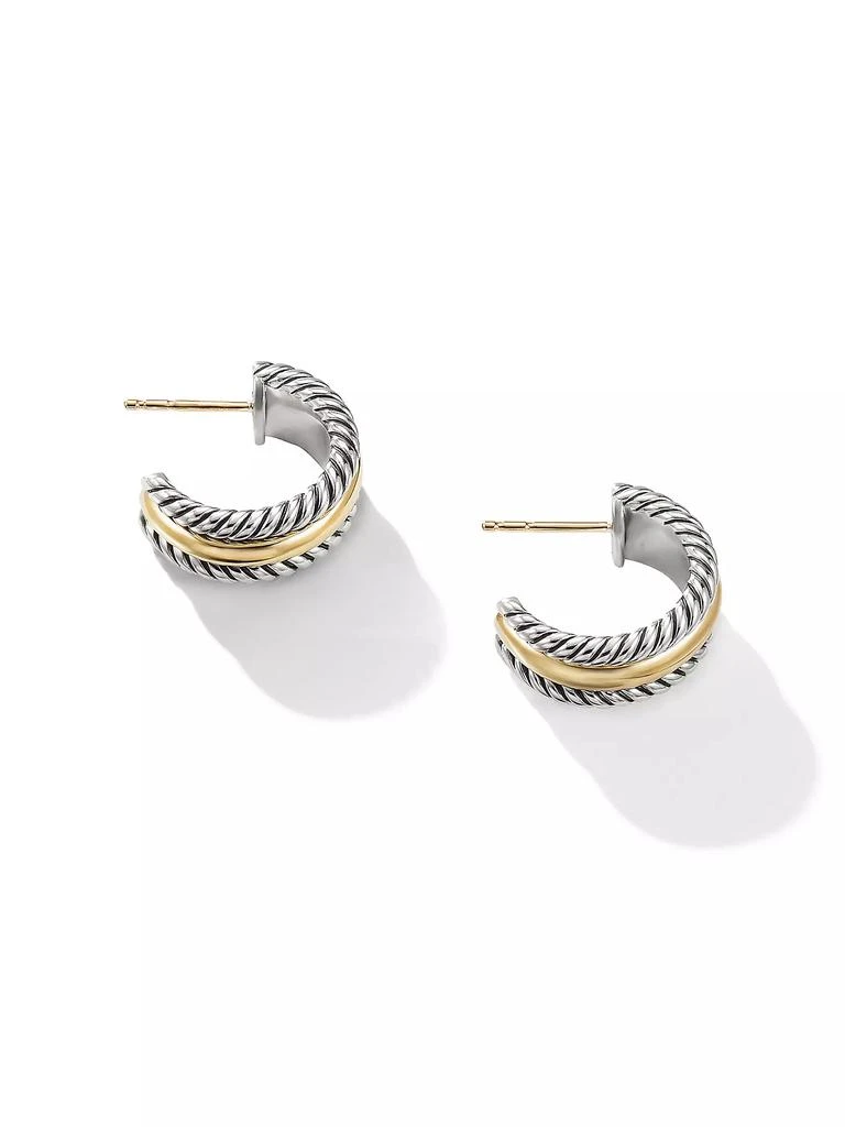 商品David Yurman|Cable Collectibles Huggie Hoop Earrings in Sterling Silver with 14K Yellow Gold,价格¥4461,第2张图片详细描述