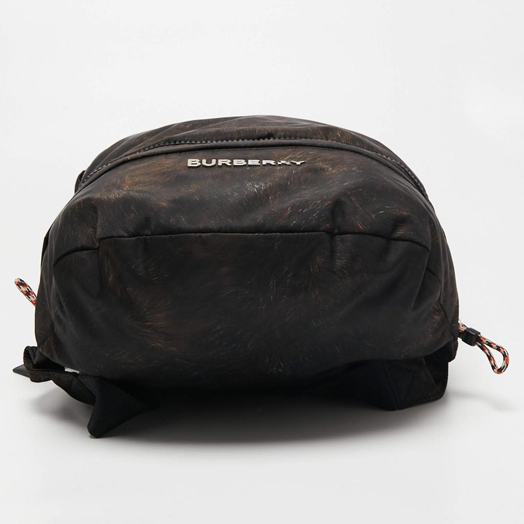 Burberry Brown/Black Ape Print Nylon Convertible Backpack商品第6张图片规格展示