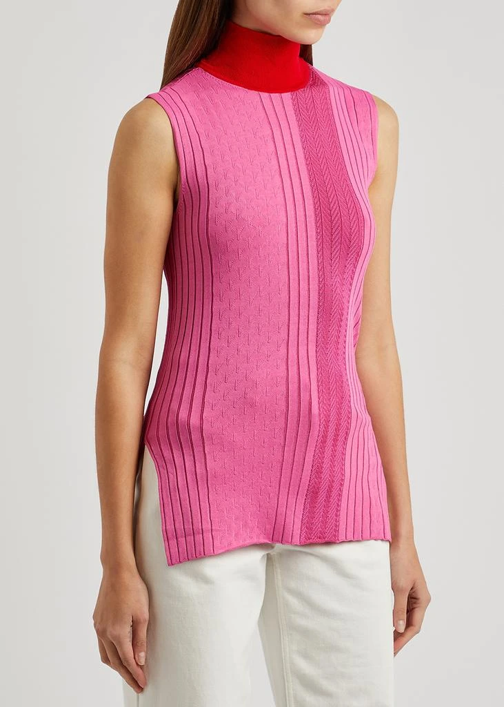 商品ROKSANDA|Tala pink panelled ribbed-knit top,价格¥1898,第2张图片详细描述
