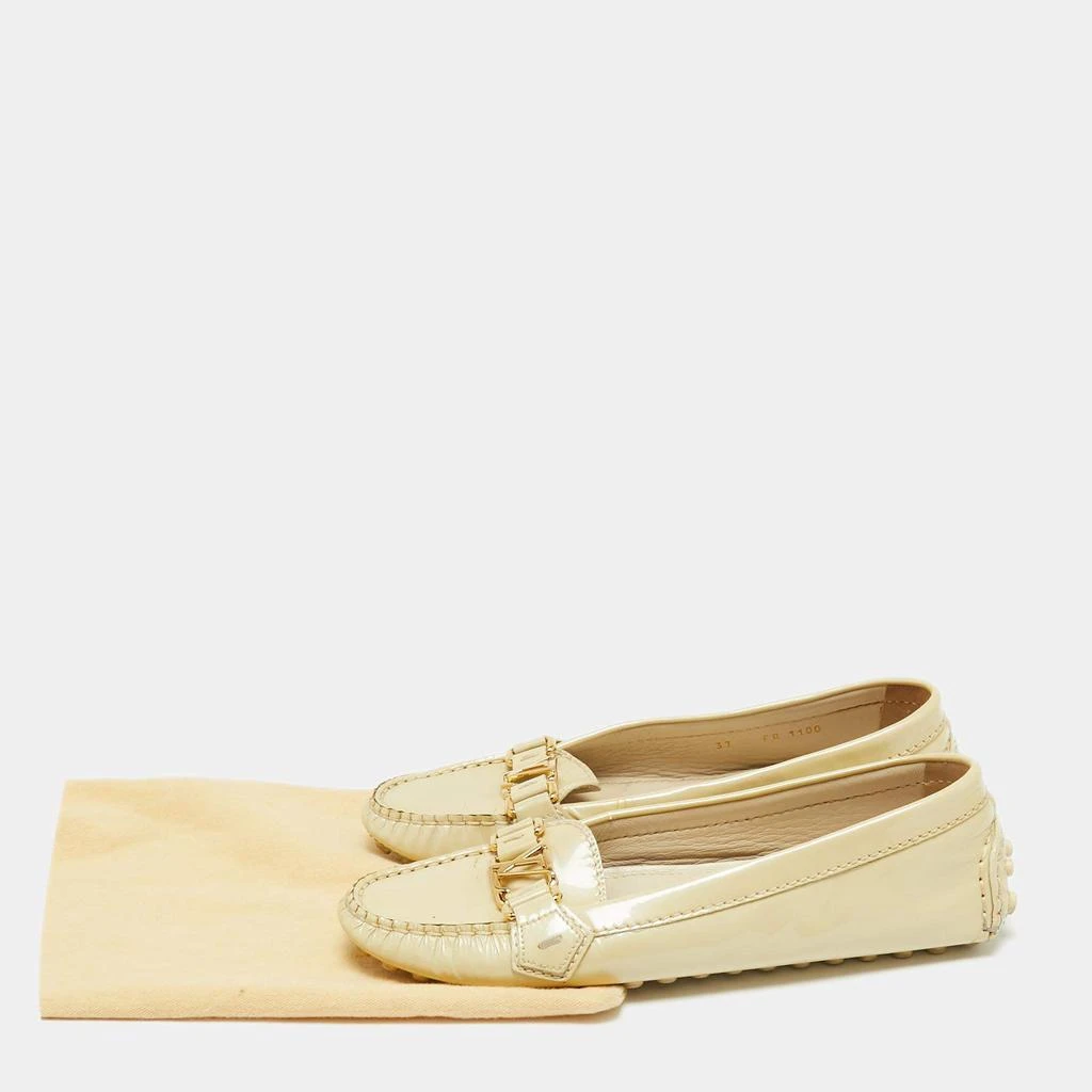 Louis Vuitton Cream Patent Leather Oxford Loafers Size 37 商品