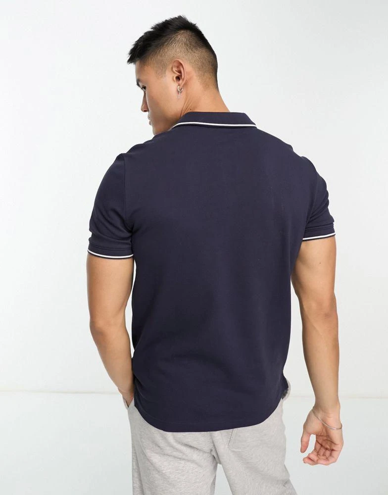 商品Calvin Klein|Calvin Klein box logo slim fit polo shirt in navy,价格¥645,第2张图片详细描述