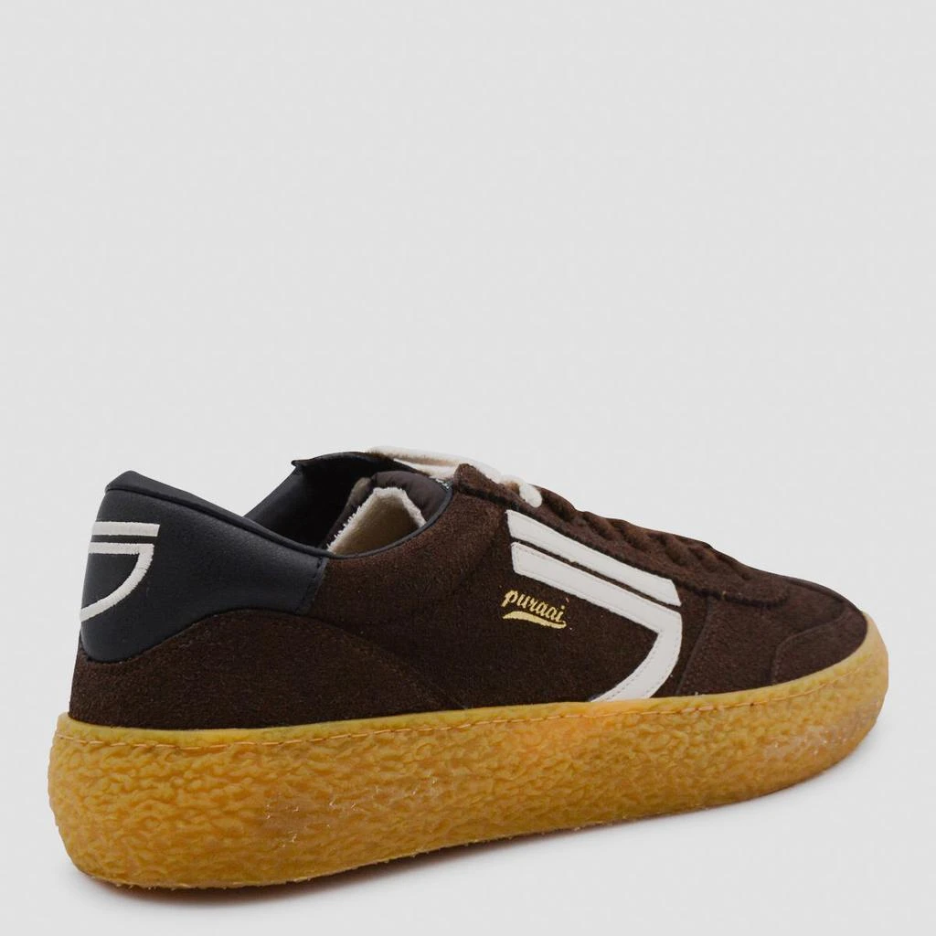 商品Puraai|Puraai Brown Leather Sneakers,价格¥1254,第3张图片详细描述