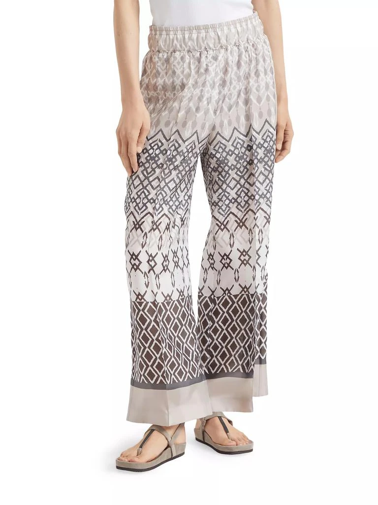 商品Brunello Cucinelli|Silk Ethnic Print Pong&eacute;e Loose Pyjama Trousers,价格¥27684,第2张图片详细描述