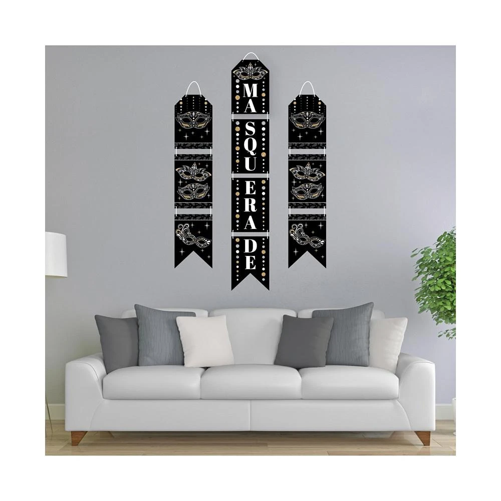 商品Big Dot of Happiness|Masquerade Paper Door Banners Mask Party Wall Decoration Kit - Indoor Door Decor,价格¥157,第3张图片详细描述