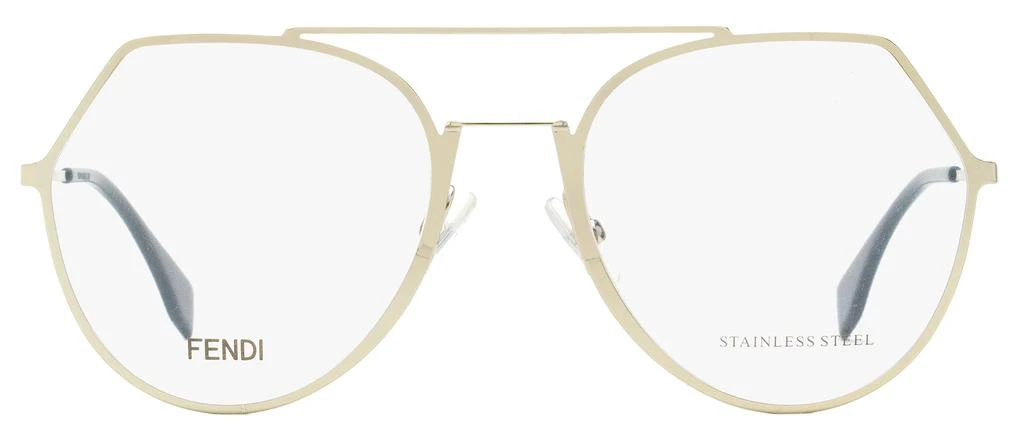 商品Fendi|Fendi Women's Oval Eyeglasses FF0329 3YG Light Gold/Teal 53mm,价格¥780,第2张图片详细描述
