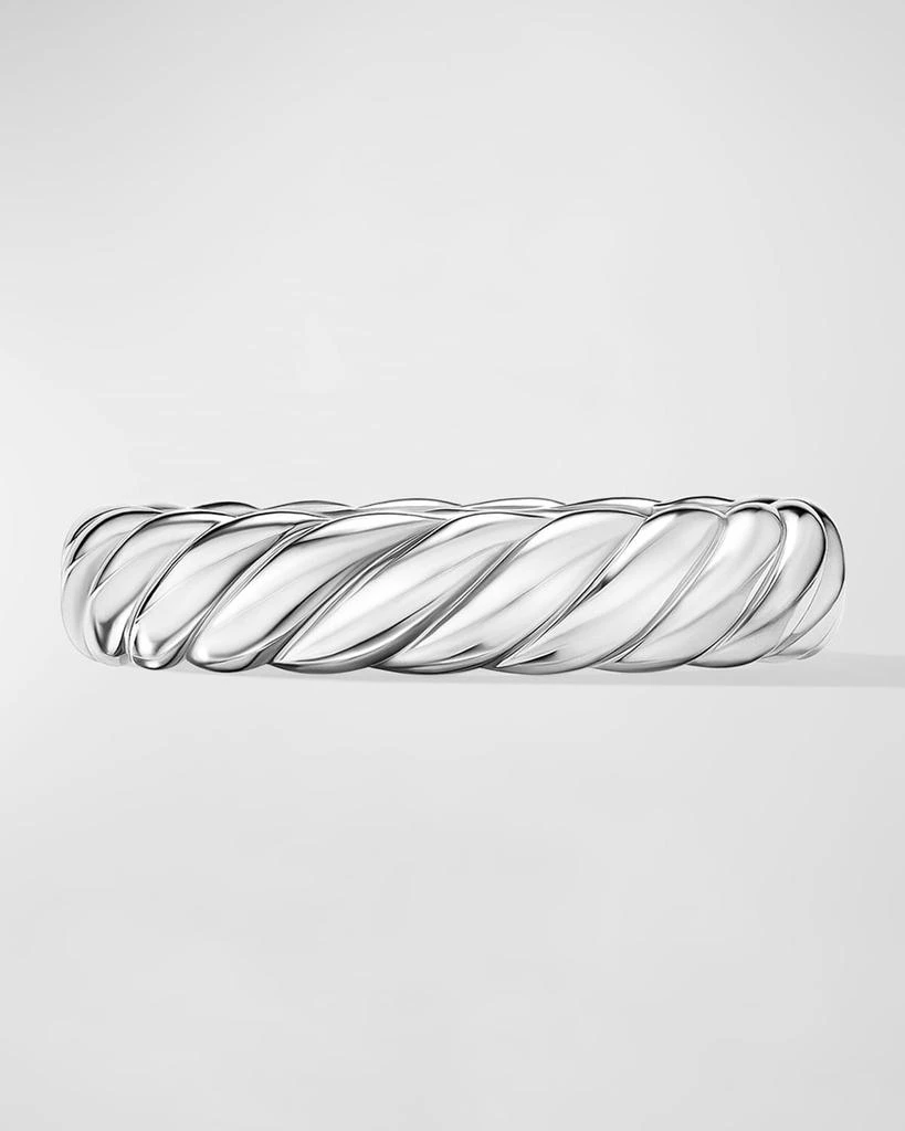 商品David Yurman|Sculpted Cable Band Ring in 18K White Gold, 4.5mm,价格¥9709,第4张图片详细描述