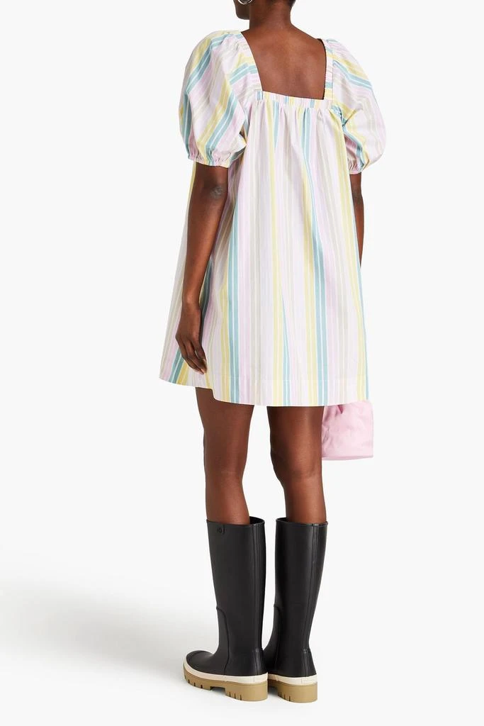 GANNI Striped cotton-poplin mini dress 3