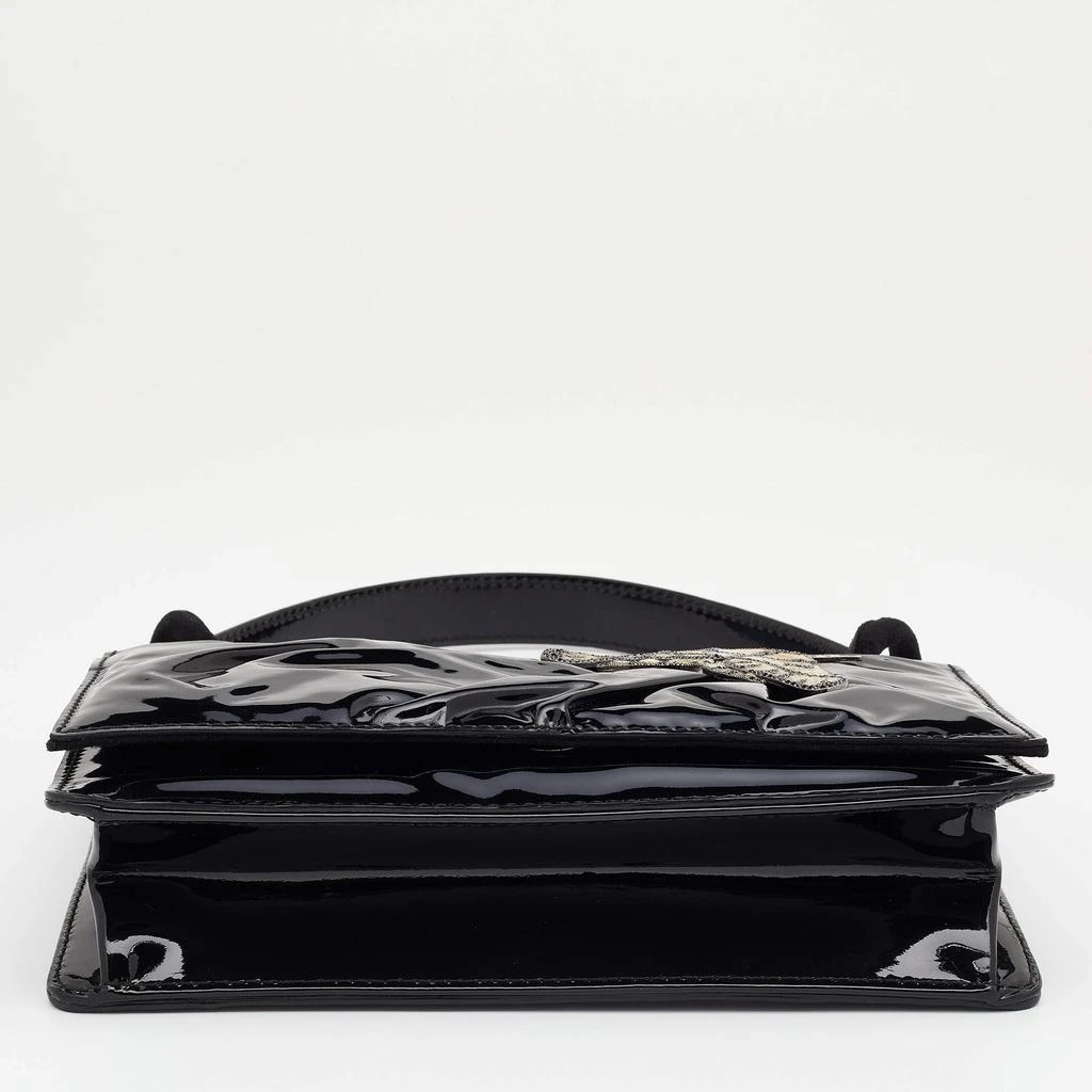 Valentino Black Patent Leather Butterfly Embellished Shoulder Bag 商品