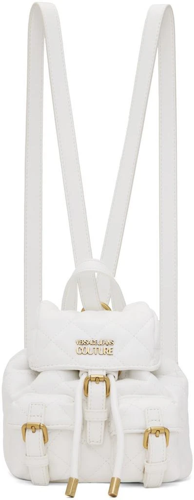 商品Versace|White Quilted Faux-Leather Backpack,价格¥1270,第1张图片