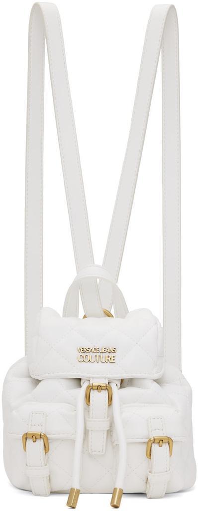 商品Versace|White Quilted Faux-Leather Backpack,价格¥1824,第1张图片