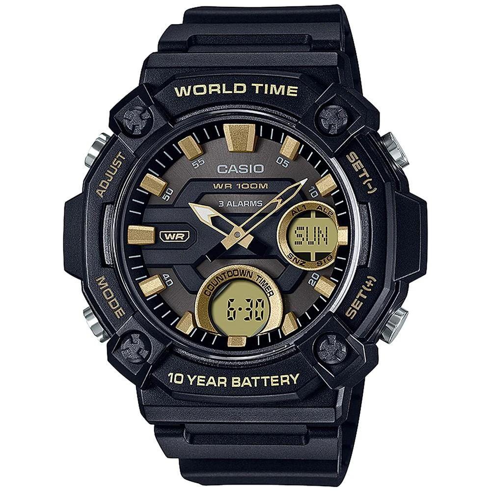 商品Casio|Men's Analog Digital Black Resin Strap Watch 48mm,价格¥310,第1张图片