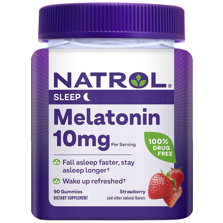 商品Natrol|Melatonin 10 mg, Sleep Support, Gummies Strawberry,价格¥135,第1张图片