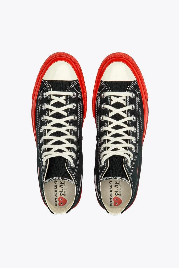 商品Comme des Garcons|Comme des Garçons Play Ct70 Hi Top Red Sole Black and red canvas high sneakers Cdg Play x Converse,价格¥1467,第3张图片详细描述