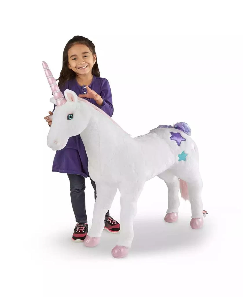 商品Melissa & Doug|Melissa & Doug Giant Unicorn - Lifelike Plush Stuffed Animal (over 2 feet tall),价格¥638,第5张图片详细描述