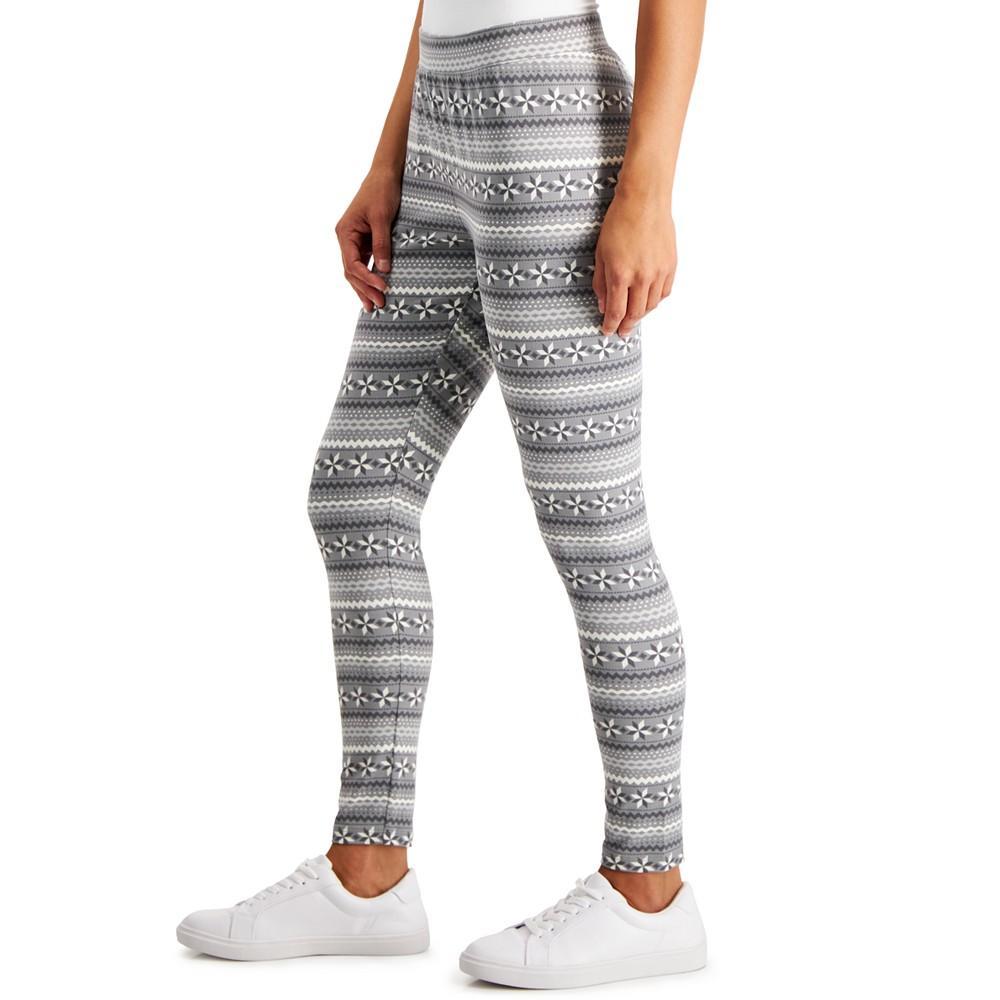 商品Style & Co|Petite Fair Isle Mid Rise Fleece Leggings, Created for Macy's,价格¥213,第5张图片详细描述