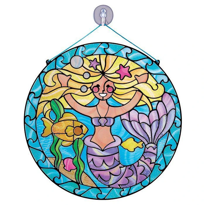 商品Melissa & Doug|Mermaid Stained Glass Sticker Craft - Ages 5+,价格¥187,第1张图片