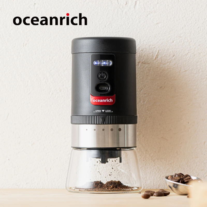 商品oceanrich|【国内直发】欧新力奇/oceanrich 电动咖啡磨豆机USB充电小型便携式粉碎器研磨机 歐/欧新立奇 黑色,价格¥447,第1张图片详细描述