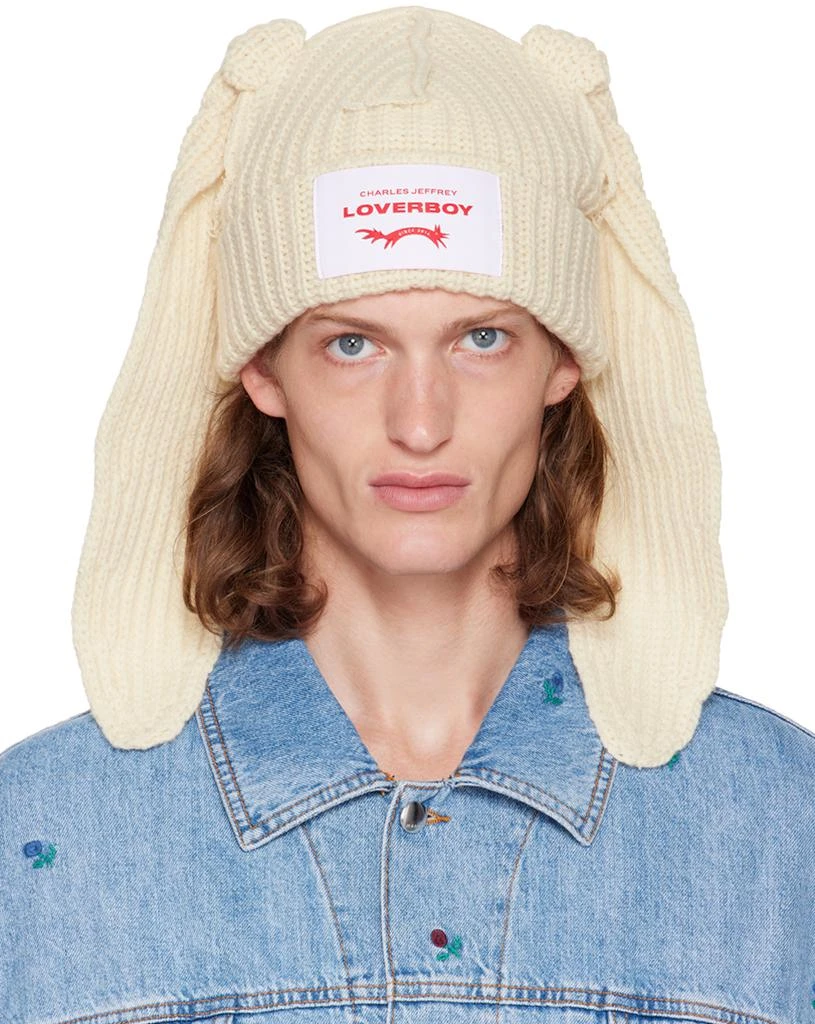 商品Charles Jeffrey Loverboy|Off-White Chunky Rabbit Beanie,价格¥1180,第1张图片