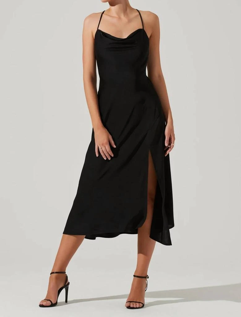 商品ASTR|Gaia Solid Midi Dress In Black,价格¥479,第1张图片